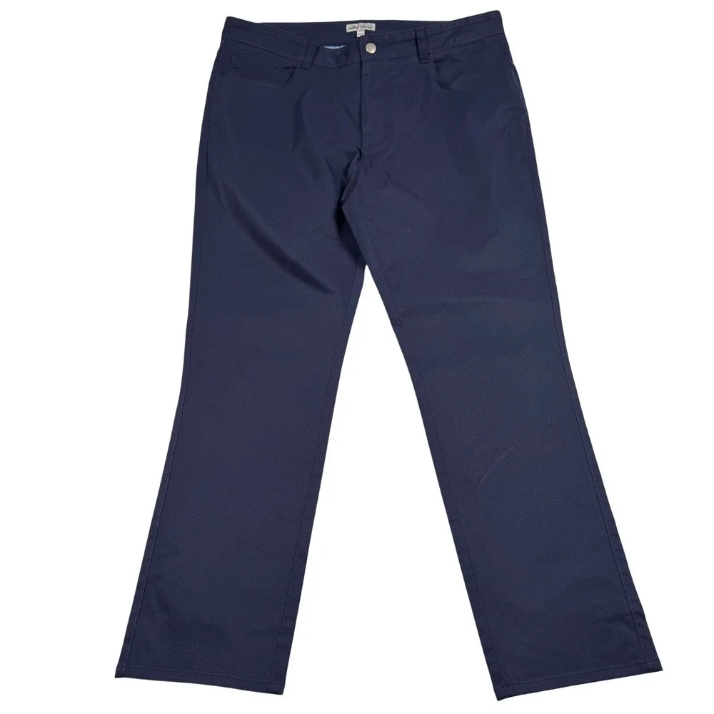 Peter Millar Performance Pants Mens 36/30 Navy Blue 5-Pocket Straight MF20EB80